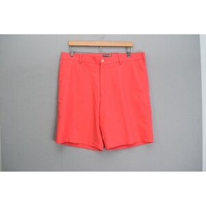 Peter Millar Wicking Shorts 36 Pink Golf Casual Flat Front Castle Pines Logo